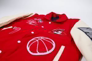 Image of LFR VARSITY LETTERMAN JACKET (RED & CREAM)