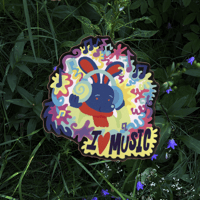 Image 1 of I <3 music sticker