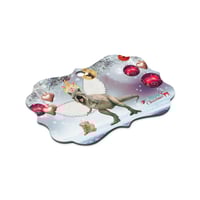 Image 4 of T-Rexie and Caticorn - Double Sided Metal Ornament - Scalloped Holiday Ornament - Merry Christmas