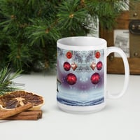 Image 6 of T-Rexie and Caticorn - Christmas Party - White Glossy Mug - 3 Size Options 