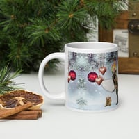 Image 8 of T-Rexie and Caticorn - Christmas Party - White Glossy Mug - 3 Size Options 