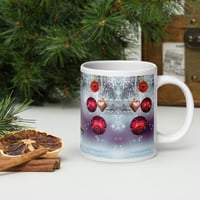 Image 9 of T-Rexie and Caticorn - Christmas Party - White Glossy Mug - 3 Size Options 