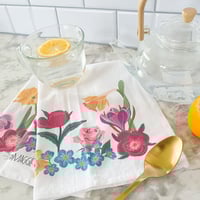 Image 1 of Polish Wycinanki Inspired Floral Tea Towel-Limited Stock