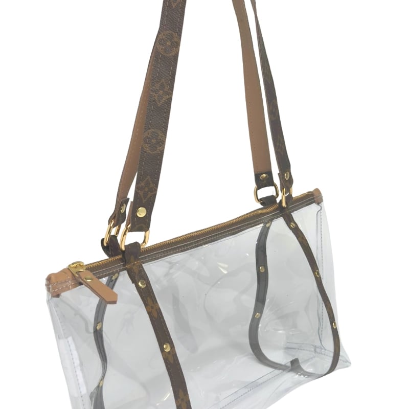 Image of Upcycled Material From LV Handbags / Stadium Approved Clear tote