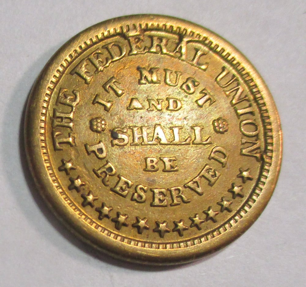 #149-CIVIL WAR SALE: OUTSTANDING UNCIRCULATED BRASS CIVIL WAR PATRIOTIC TOKEN