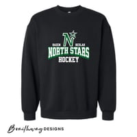 Image 1 of PREORDER - NORTH STARS BLACK MIDWEIGHT SWEATSHIRT - ADULT