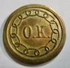 #199-CIVIL WAR SALE: 1864 UNCIRCULATED, LIGHTLY TONED, OUTSTANDING LINCOLN "OK" CAMPAIGN TOKEN