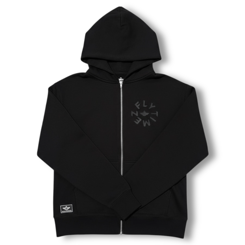 Image of FlyTimez “Worldwide: Flight 360” 3D Zip-Hoodie (Black)