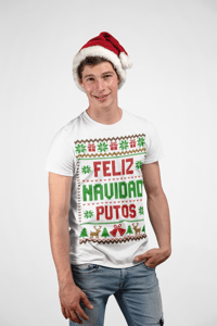 Image 1 of Feliz Navidad Puto Short-Sleeve T-Shirt for All Seasons Festive Design Comfortable Fit