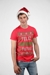 Image 4 of Feliz Navidad Puto Short-Sleeve T-Shirt for All Seasons Festive Design Comfortable Fit