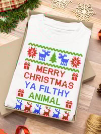 Image 1 of Merry Christmas Ya Filthy Animal Ugly Short-Sleeve T-Shirt