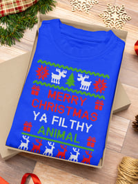Image 4 of Merry Christmas Ya Filthy Animal Ugly Short-Sleeve T-Shirt