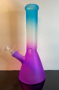 Image 1 of Frosted Colorful Bong With Ice Catcher 