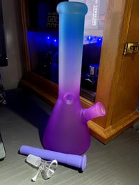 Image 2 of Frosted Colorful Bong With Ice Catcher 