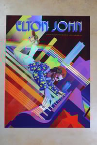 Image 1 of Elton John - August 25, 1970 Commemorative Poster - Los Angeles, CA - Standard and Rainbow Foil