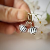 Image 1 of Earriings - Black and White Stripe