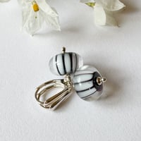 Image 3 of Earriings - Black and White Stripe