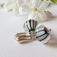 Image 4 of Earriings - Black and White Stripe