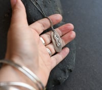 Image 4 of Organic Sea Urchin Impression Silver Necklace