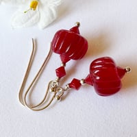 Image 4 of Earrings - Red with Swarovski crystals