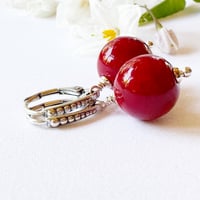 Image 5 of Opaque Red Earrings