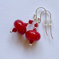 Image 5 of Red Earrings with Swarovski crystals