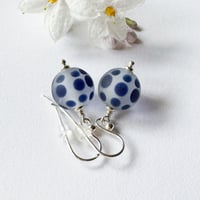 Image 1 of Navy Dots on Clear Earrings