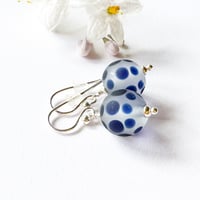 Image 4 of Navy Dots on Clear Earrings