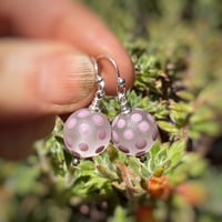 Image 5 of Purple dots over Clear Earrings