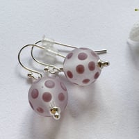 Image 4 of Purple dots over Clear Earrings