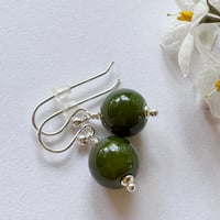 Image 3 of Earrings - Olive Rounds