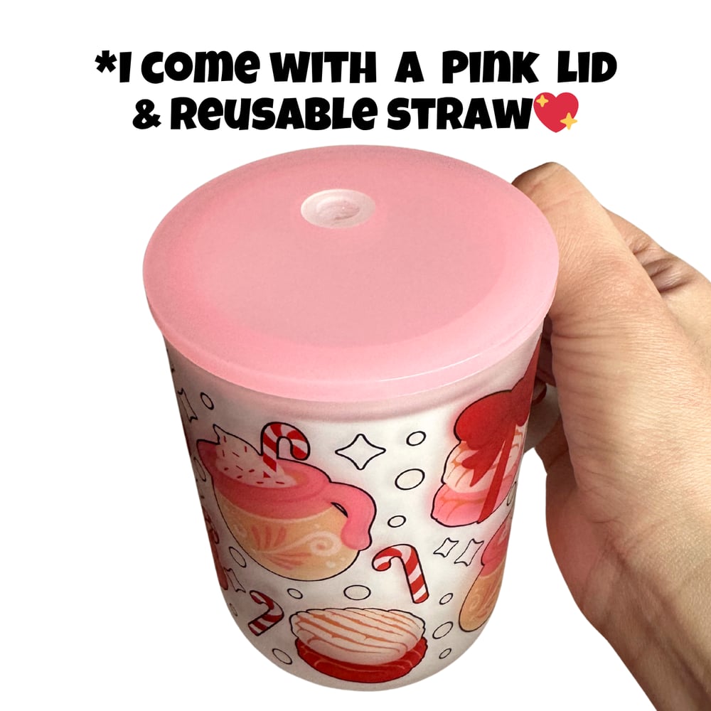 Image of Christmas Conchas & Cafe 17oz Frosted Glass Mug🎄💕