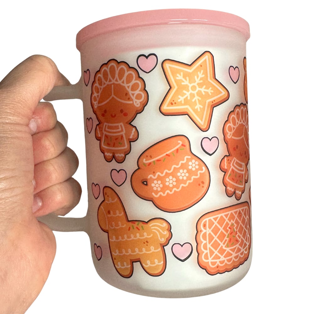 Image of Mexican Christmas Cookies 17oz Frosted Glass Mug🎄💕