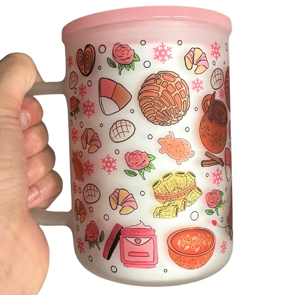 Image of Christmas Calories No Cuentan 17oz Frosted Glass Mug🎄💕