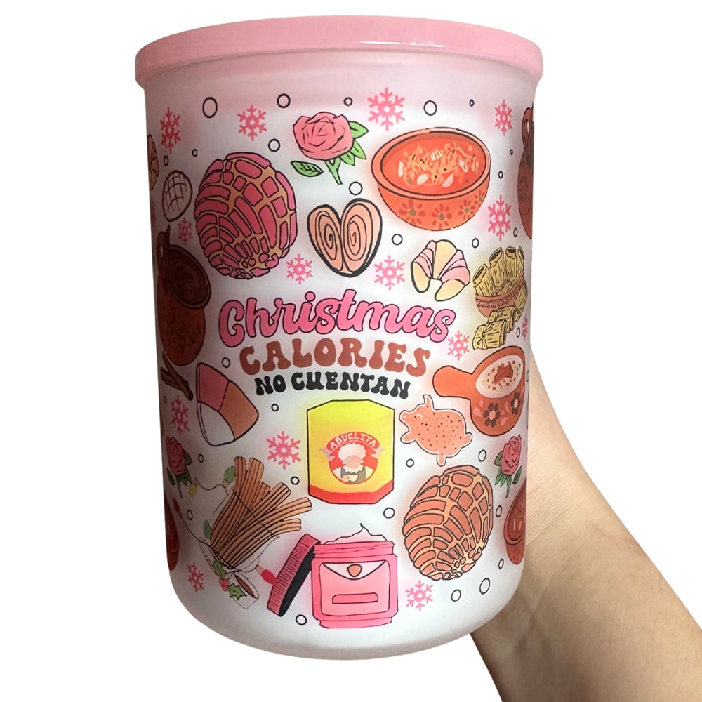 Image of Christmas Calories No Cuentan 17oz Frosted Glass Mug🎄💕