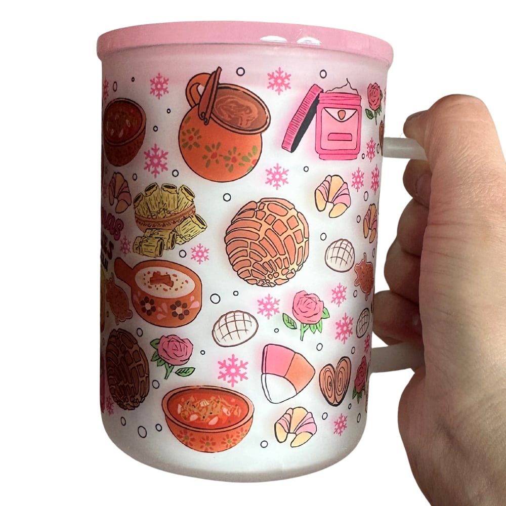 Image of Christmas Calories No Cuentan 17oz Frosted Glass Mug🎄💕