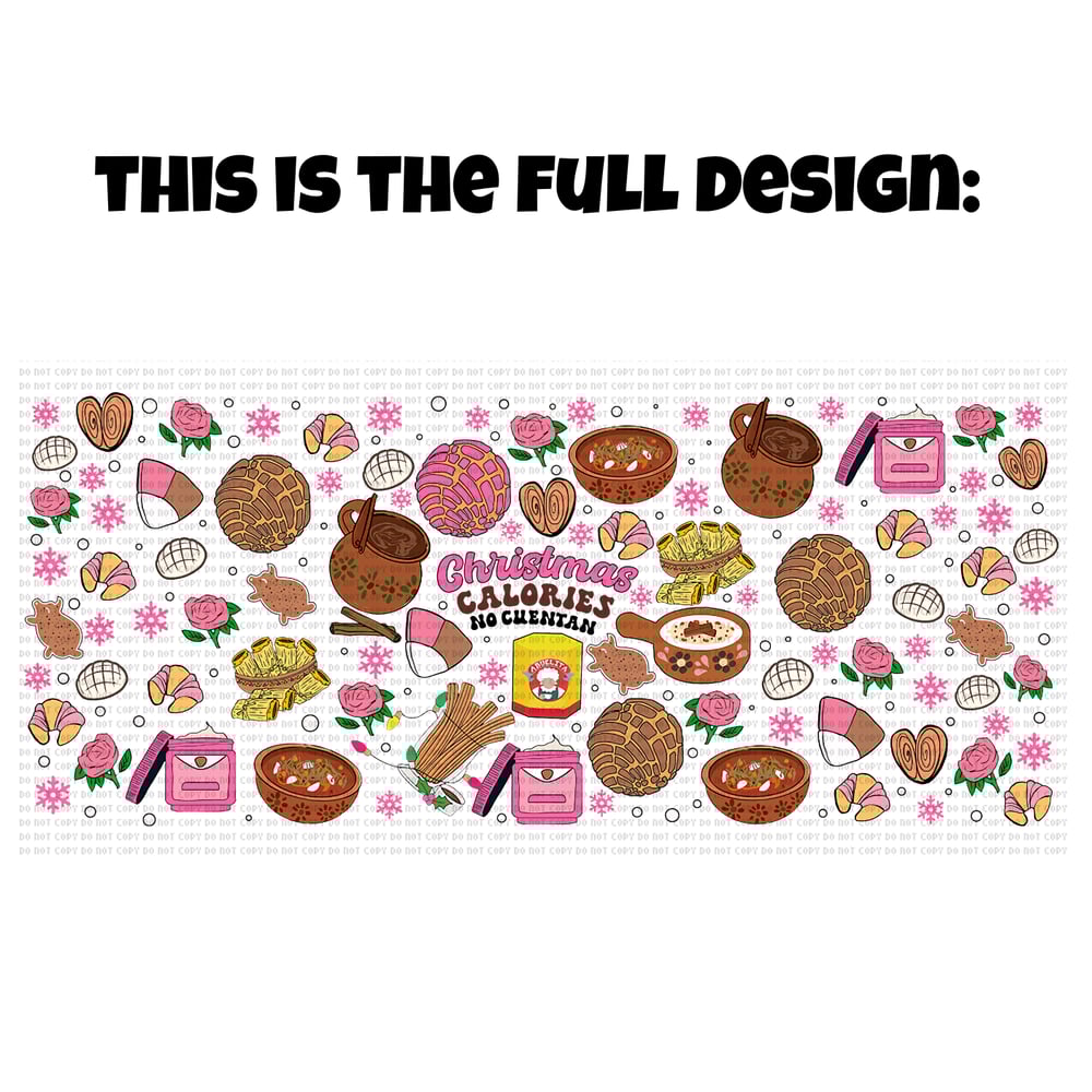 Image of Christmas Calories No Cuentan 17oz Frosted Glass Mug🎄💕