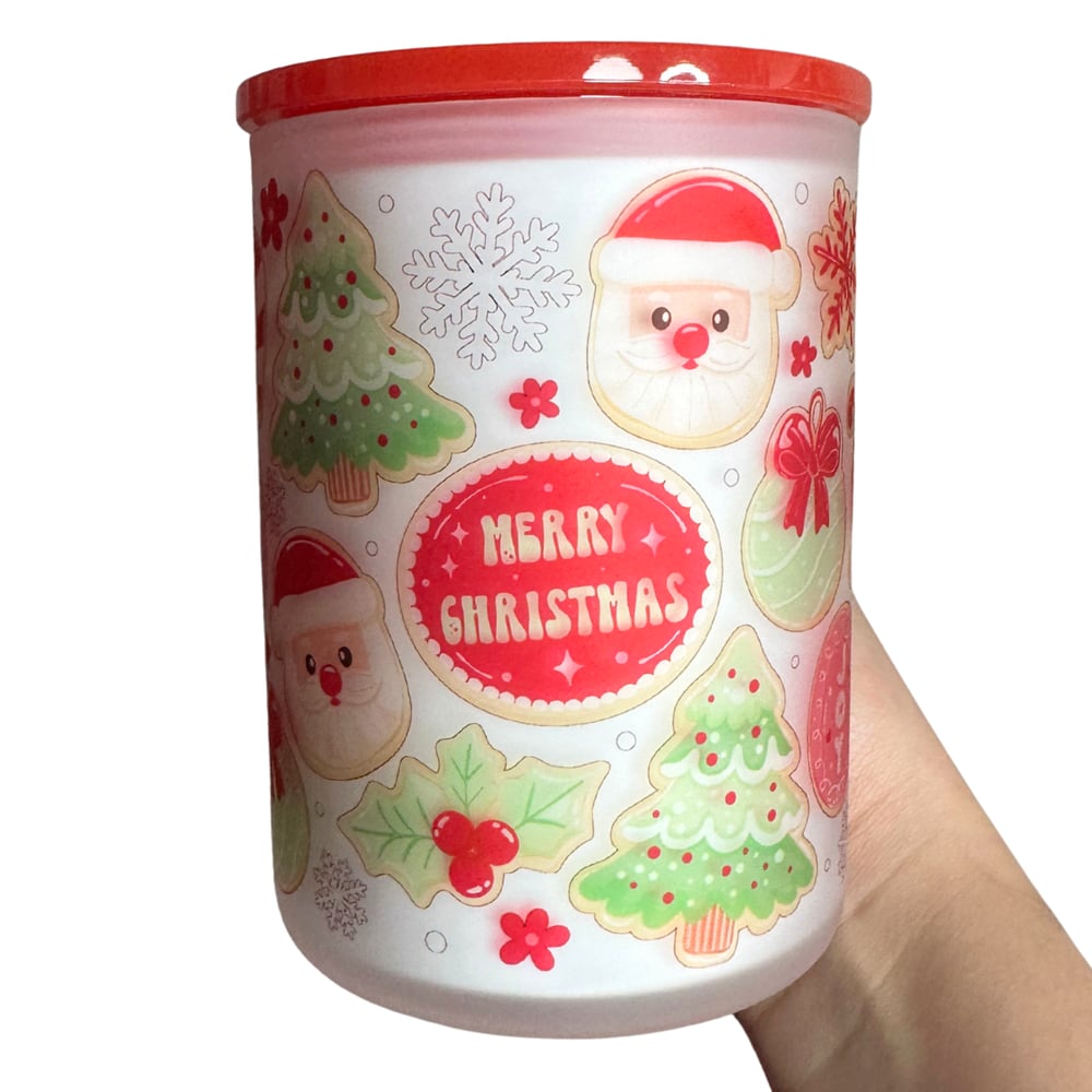 Image of Christmas Cookies 17oz Frosted Glass Mug🎄❤️