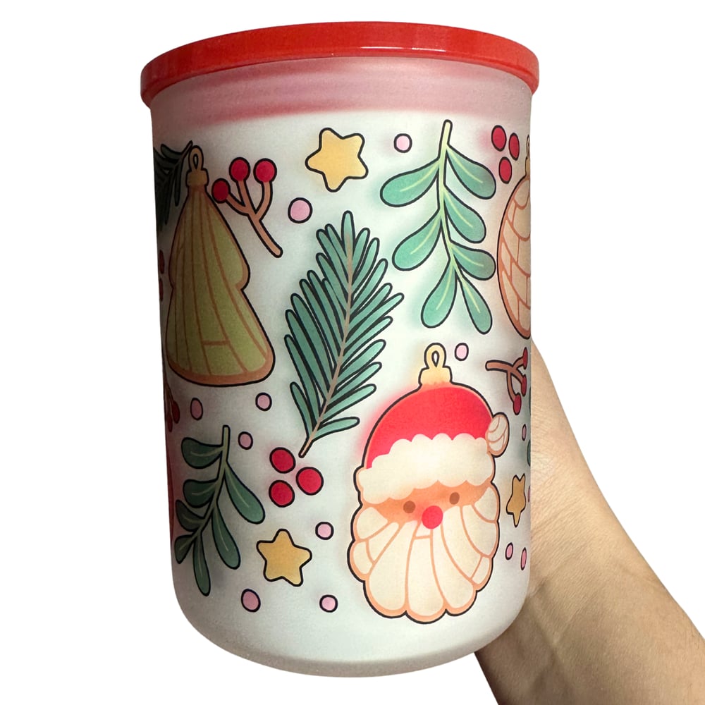 Image of Christmas Ornament Conchas 17oz Frosted Glass Mug🎄❤️