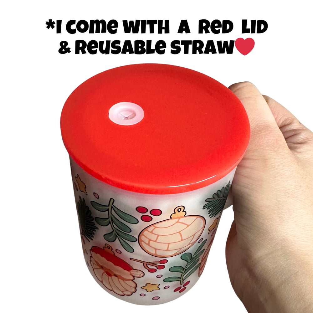 Image of Christmas Ornament Conchas 17oz Frosted Glass Mug🎄❤️