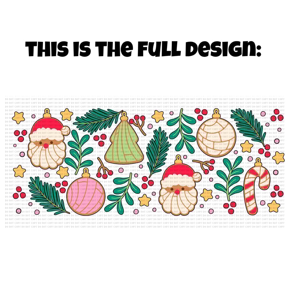 Image of Christmas Ornament Conchas 17oz Frosted Glass Mug🎄❤️