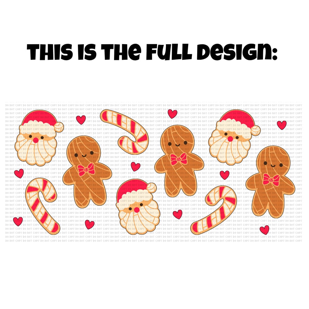 Image of Santa & Gingerbread 17oz Frosted Glass Mug🎅❤️