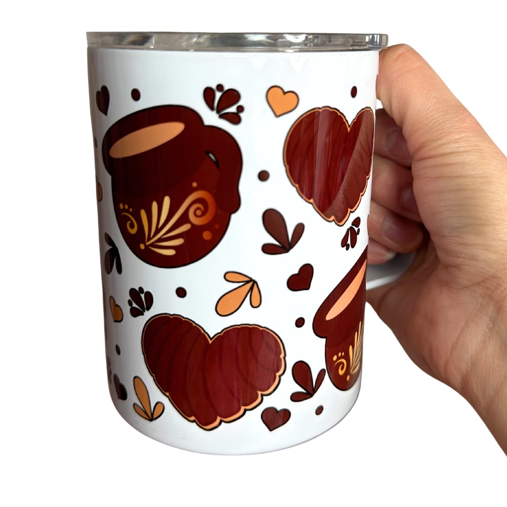 Image of Hot Chocolate Conchas 12oz Stainless Steel Mug🍫🤎