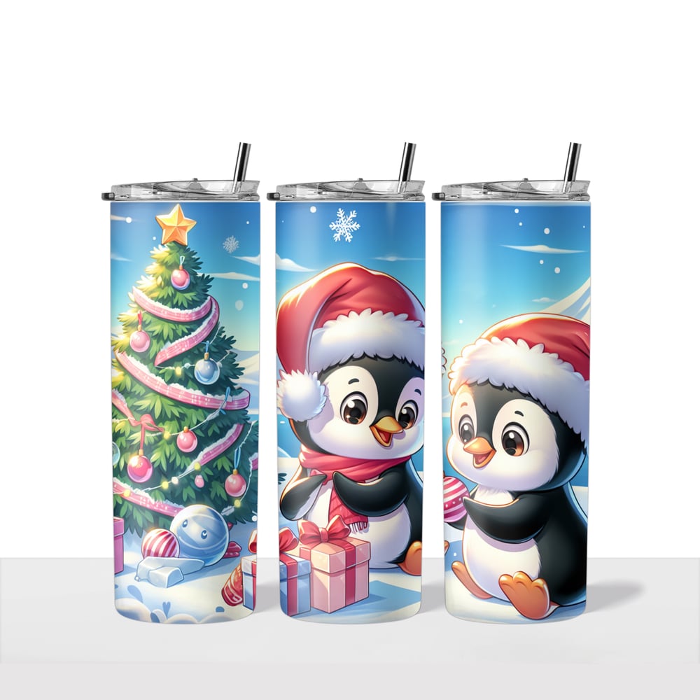 Image of Holiday Penguins 16oz Kids Tumbler🐧🎄