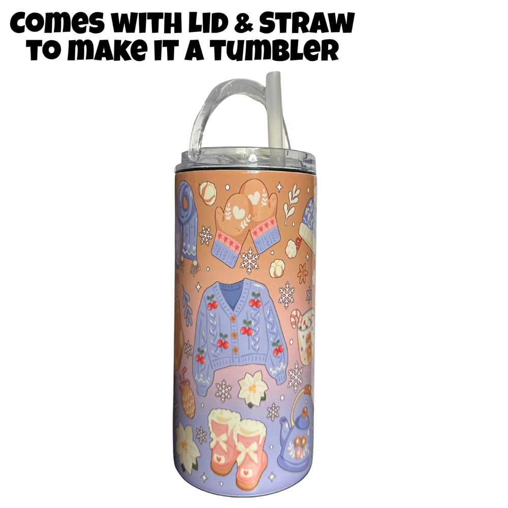 Image of Cozy Winter Vibes 4in1 Can Cooler/Tumbler❄️✨