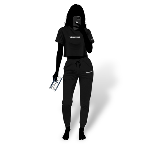 Image of FlyTimez “Worldwide” 3D Crop Tee (Black)