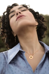 Image 3 of Collier Grigri trèfle | onyx vert