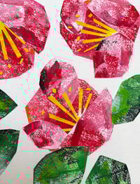 Image 2 of Kreidezeichnung (Original) Red Camellias