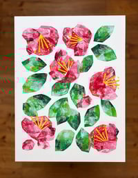 Image 1 of Kreidezeichnung (Original) Red Camellias