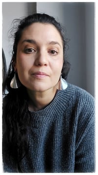 Image 2 of Orecchini pendente, in pelle e acciaio, modello: ARMADILLO BASIC